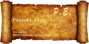 Peszeki Elza névjegykártya